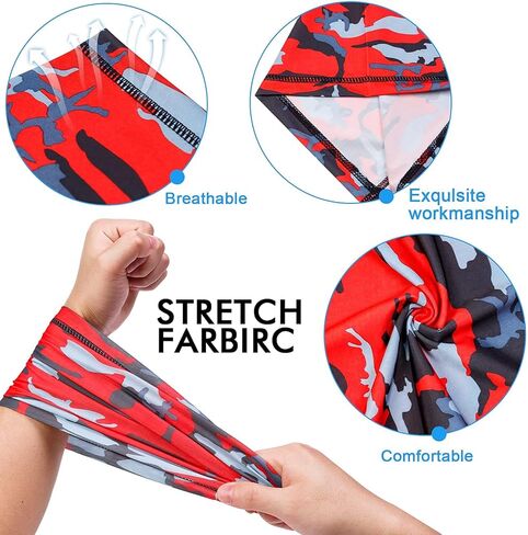 قناع وجه للحماية من الشمس من الأشعة فوق البنفسجية برقبة قناع واقي من الرياح رجل/النساء وشاح خارجي واقي من الشمس منديل قابل للتنفس بالاكلافا (5 قطع) تمويه in Kuwait