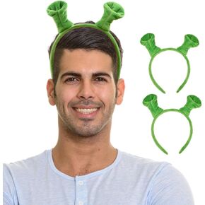 HODRME 2 Pieces Green Ogre Ears Headband-Adults Kids Halloween Birthday Theme Party Cosplay Costume Headbands