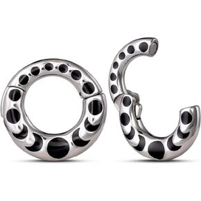 PONWAG 1 Pair Stainless Steel 2g Hoop Gauge Plug Ear Weights For Stretched Ears Heavy Weighted Tunnels 6mm Ear Gauge Expander Piercing Jewelry