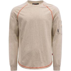 BOCOMAL FR Shirts Heather Series 6oz Flame Resistant T Shirt NFPA2112 CAT2 Fire Retardant Crew Work Shirt