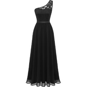 فستان Wedtrend نسائي طويل بكتف واحد بدون أكمام من الدانتيل الزهري لوصيفة العروس، فستان طويل للحفلات الراقصة in Kuwait