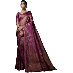 Vardha Sarees for Women Art Silk Banarasi Woven Zari Sari | Indian Diwali Wedding Gift Saree & Unstitched Blouse