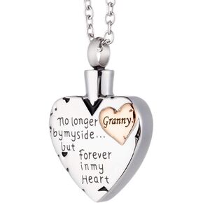 Cremation Jewelry Urn Heart Necklace for Ashes Holder Keepsake Pendant Stainless Steel Memorial Necklace Urns for Dad Papa Mom Brother Sister Husband Wife Grandpa Grandma Granny in Saudi Arabia