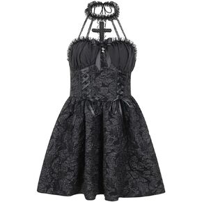 TOMETO STAR Goth Dress Egirl Alt Fashion Dress for Teen Girl Or Women Gothic Grunge Aesthetics