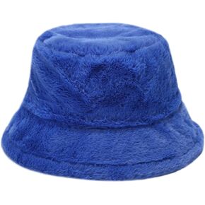 Winter Faux Fur Furry Bucket Hat Fluffy Fuzzy Warm Hat Plush Fisherman Hat for Women Teens Girls in Kuwait