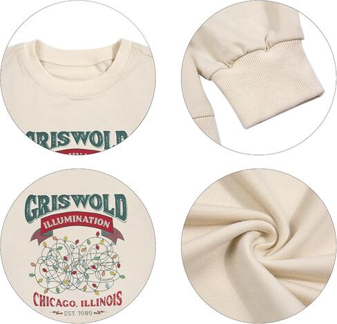 HEBBE Women Christmas Sweatshirts Oversized Funny Christmas Holiday Sweaters Xmas Casual Pullover Vacation Top in Saudi Arabia