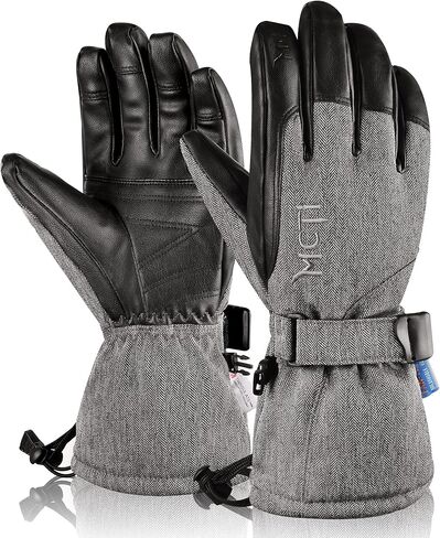 MCTi قفازات التزلج الشتاء للماء على الجليد الثلوج الدافئة 3M Thinsulate بو الجلود قفازات الطقس البارد للرجال والنساء in Kuwait