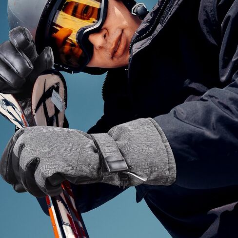 MCTi قفازات التزلج الشتاء للماء على الجليد الثلوج الدافئة 3M Thinsulate بو الجلود قفازات الطقس البارد للرجال والنساء in Kuwait