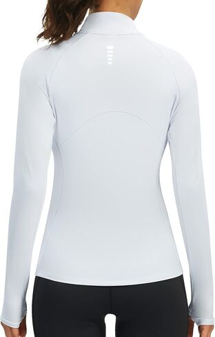 PERSIT Women's UPF 50+ Long Sleeve Shirts Workout Hiking Running Sun Protection T-Shirt Quick Dry Half-Zip Thumb Holes Tops in Kuwait