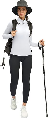 PERSIT Women's UPF 50+ Long Sleeve Shirts Workout Hiking Running Sun Protection T-Shirt Quick Dry Half-Zip Thumb Holes Tops in Kuwait