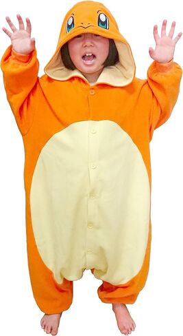 SAZAC Kigurumi - Pokemon - Charmander - رداء سروالي هالوين - مقاس الأطفال (5-9 سنوات) برتقالي, برتقالي, Kids Size (5-9 Year Old) in Saudi Arabia