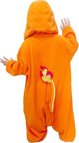 SAZAC Kigurumi - Pokemon - Charmander - رداء سروالي هالوين - مقاس الأطفال (5-9 سنوات) برتقالي, برتقالي, Kids Size (5-9 Year Old) in Saudi Arabia