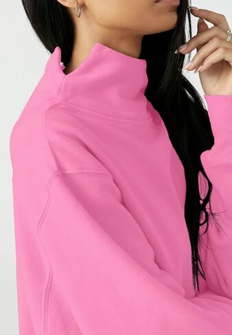 سويت شيرت نسائي كبير الحجم بياقة مدورة من Doshoop وأكمام طويلة وغطاء للرأس كاجوال in Kuwait