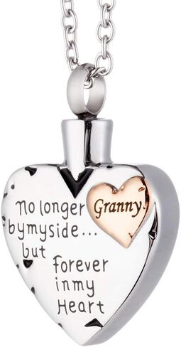 Cremation Jewelry Urn Heart Necklace for Ashes Holder Keepsake Pendant Stainless Steel Memorial Necklace Urns for Dad Papa Mom Brother Sister Husband Wife Grandpa Grandma Granny in Saudi Arabia