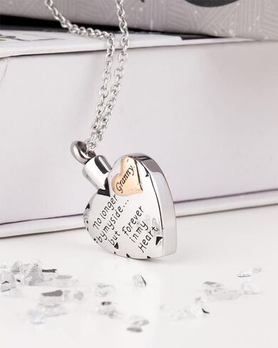Cremation Jewelry Urn Heart Necklace for Ashes Holder Keepsake Pendant Stainless Steel Memorial Necklace Urns for Dad Papa Mom Brother Sister Husband Wife Grandpa Grandma Granny in Saudi Arabia