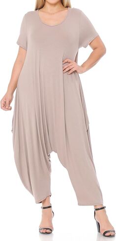 Pastel by Vivienne Women's Short Sleeve Harem Jumpsuit Plus Size in Kuwait