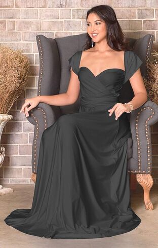KOH KOH Womens Long Bridesmaid One Shoulder Convertible Wrap Cocktail Maxi Dress in Saudi Arabia