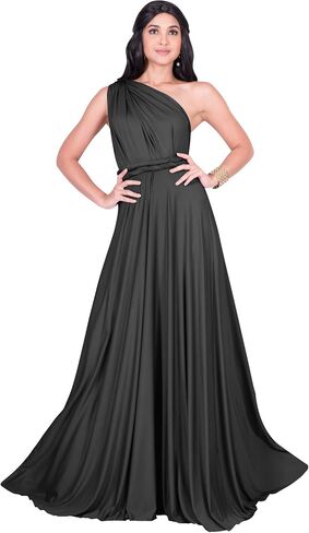 KOH KOH Womens Long Bridesmaid One Shoulder Convertible Wrap Cocktail Maxi Dress in Saudi Arabia