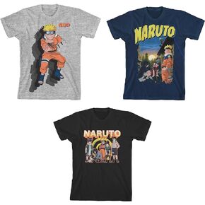 Naruto Multi-Character Youth 3-Pack Crew Neck Short Sleeve T-Shirts in Saudi Arabia