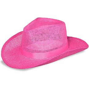 Amscan White Straw Cowboy Hat - 5" x 15" (Pack of 6) - Perfect for Halloween Props, Themed Parties, and Costume Accessories in Kuwait