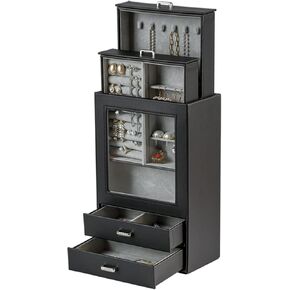 صناديق مجوهرات كيندال للفتيات والنساء، صندوق مجوهرات أبيض بنمط بورسلين، طبقة حامل لتنظيم المجوهرات، قلادة، حلق، خاتم، حقيبة تخزين المجوهرات كهدية مثالية in Kuwait