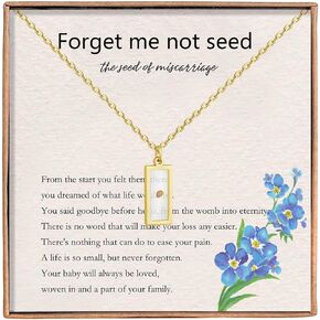 Haoze Miscarriage Gifts for Mothers Forget Me Not Seed Necklace Baby Loss Grief Sympathy Gift Child Loss Memorial Gifts Jewelry