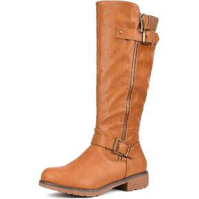 DREAM PAIRS Women's Knee High Boots, Comfortable Riding Boots Side Zipper with Buckle