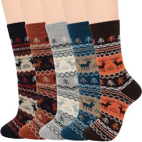 Zando Mens Wool Socks Athletic Socks Soft Warm Socks Thick Winter Socks Crew Socks Knit Cozy Socks Hiking Socks Christmas in Saudi Arabia