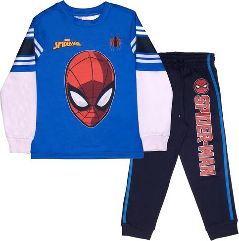 Marvel Superheroes Avengers and Spider-Man 2-Piece Set, Boys Long Sleeve Active Mesh T-Shirt & Pants 2-Pack Bundle Set in Saudi Arabia