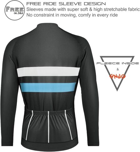 CEROTIPOLAR Snug Fit Bycycling Jerseys Fleece، خريف شتاء كم طويل دراجات سترات in Kuwait