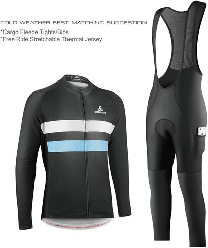 CEROTIPOLAR Snug Fit Bycycling Jerseys Fleece، خريف شتاء كم طويل دراجات سترات in Kuwait