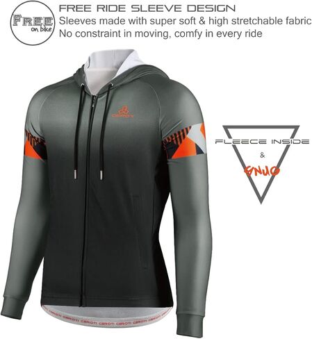 CEROTIPOLAR Snug Fit Bycycling Jerseys Fleece، خريف شتاء كم طويل دراجات سترات in Kuwait