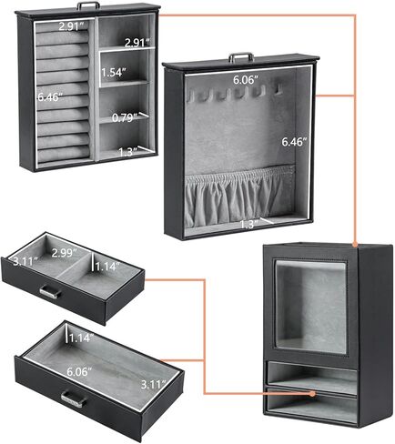 صناديق مجوهرات كيندال للفتيات والنساء، صندوق مجوهرات أبيض بنمط بورسلين، طبقة حامل لتنظيم المجوهرات، قلادة، حلق، خاتم، حقيبة تخزين المجوهرات كهدية مثالية in Kuwait