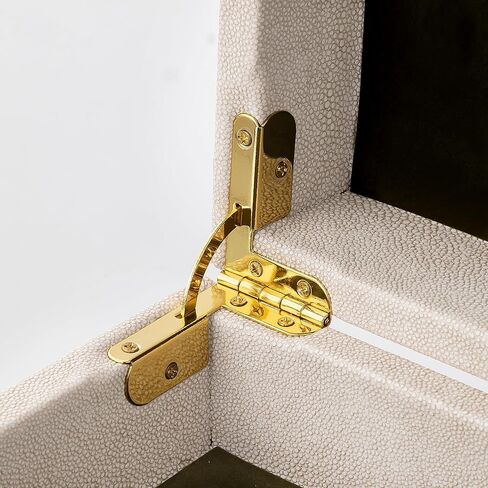 مجموعة من 3 صناديق مجوهرات من Oyydecor، صناديق زخرفية لديكور المنزل، صندوق تخزين مجوهرات من جلد شاغرين صناعي عاجي، صندوق تخزين مزخرف مع أغطية، منظم مجوهرات للرجال والنساء in Kuwait