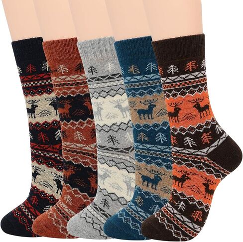 Zando Mens Wool Socks Athletic Socks Soft Warm Socks Thick Winter Socks Crew Socks Knit Cozy Socks Hiking Socks Christmas in Saudi Arabia