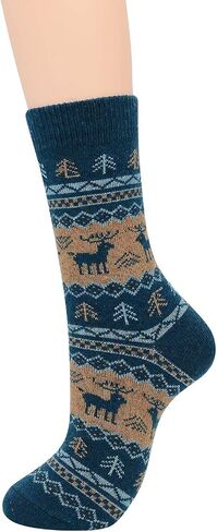 Zando Mens Wool Socks Athletic Socks Soft Warm Socks Thick Winter Socks Crew Socks Knit Cozy Socks Hiking Socks Christmas in Saudi Arabia