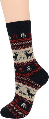 Zando Mens Wool Socks Athletic Socks Soft Warm Socks Thick Winter Socks Crew Socks Knit Cozy Socks Hiking Socks Christmas in Saudi Arabia
