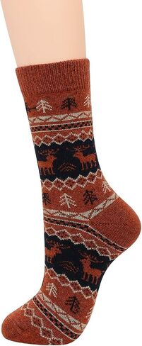 Zando Mens Wool Socks Athletic Socks Soft Warm Socks Thick Winter Socks Crew Socks Knit Cozy Socks Hiking Socks Christmas in Saudi Arabia