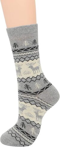 Zando Mens Wool Socks Athletic Socks Soft Warm Socks Thick Winter Socks Crew Socks Knit Cozy Socks Hiking Socks Christmas in Saudi Arabia