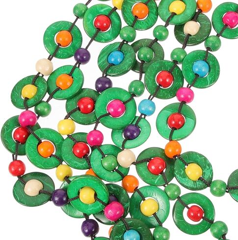 Homoyoyo Multicolor Bohemian Shell Wood Bead Necklace Women Multi Layer African Wood Bead Statement Collar Necklace for Women Girls Handmade Beaded Long Necklace (A) in Kuwait