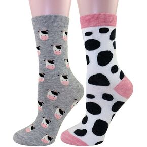 Carahere Women Girl Cute Cartoon Animal Pattern Socks Novelty Fun Cotton Crew Socks