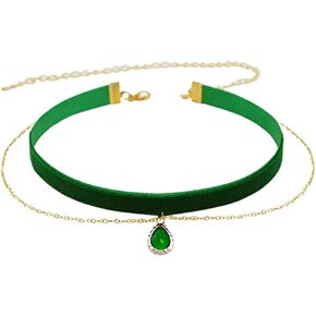 Fuqimanman2020 Black Teardrop Velvet Choker Necklace for Women Girls Layered Gothic Choker Victorian Necklace Aesthetic Vampire Necklaces for Womens Teen Girls