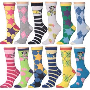 Frenchic 12/24/48 Pairs Pack Women's Colorful Patterned Cute Funny Casual Fashion Crew Socks in Kuwait