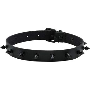 Eigso Retro Vintage Punk Choker Necklace Collar with Rivet Studded Spiked Clasp Adjustable for Women
