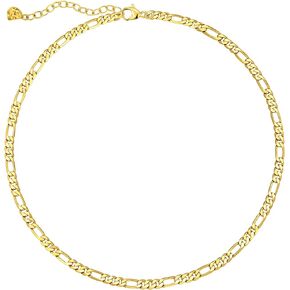 WEARON Gold Choker Necklace for Women 18K Gold Plated Dainty Bead Gene Figaro Heart Herringbone Paperclip Chain Choker Necklace Delicate Choker Jewelry Gifts for Women in Saudi Arabia
