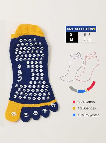 جوارب Artfasion بيلاتيس مع مقابض للنساء، جوارب يوجا غير قابلة للانزلاق لأصابع القدم لمستشفى الباليه المنزلي - 3 أزواج in Kuwait