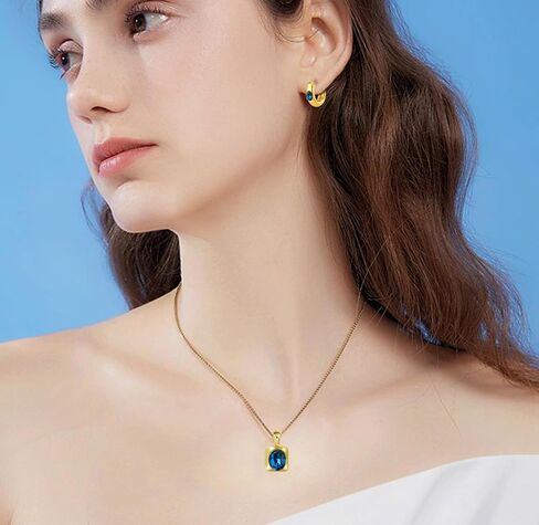YONVUN Trendy Separate Layered Choker Pendant Necklace | 18k Gold Plated Snake Herringbone Flat Stackable Chain Rectangle Gemstone Crystal Zircon Necklace | Preppy Dainty Jewelry Set Gift in Saudi Arabia