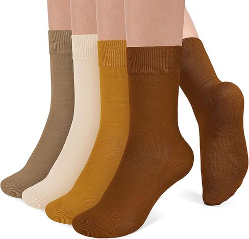 DHSO Women Thin Cotton Socks-Soft Cotton Seamless Toe Above Ankle Crew Socks 4 Pairs in Kuwait