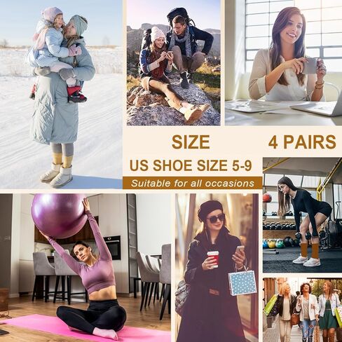 DHSO Women Thin Cotton Socks-Soft Cotton Seamless Toe Above Ankle Crew Socks 4 Pairs in Kuwait