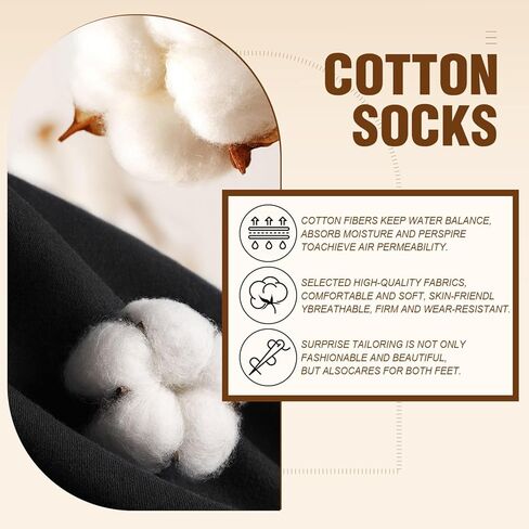 DHSO Women Thin Cotton Socks-Soft Cotton Seamless Toe Above Ankle Crew Socks 4 Pairs in Kuwait